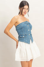 Strapless Denim Corset