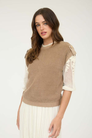 Tab Sleeve Sweater