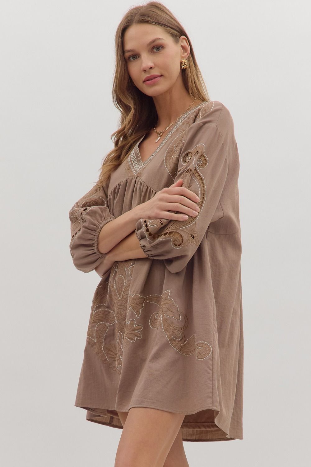 Embroidered Boho Dress