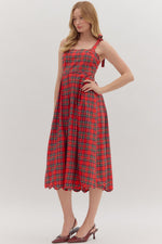 Red Plaid Midi