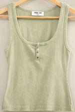 Ribbed Henley Tank