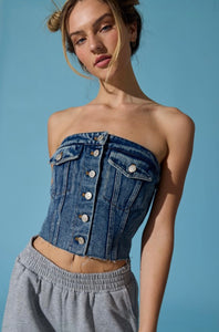 Kayla Denim Corset Top