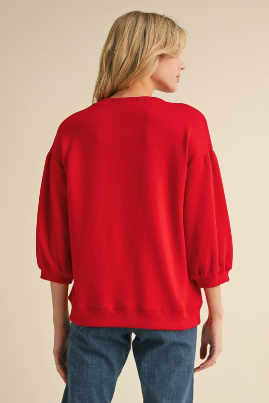 Peasant Sleeve Sweatshirt