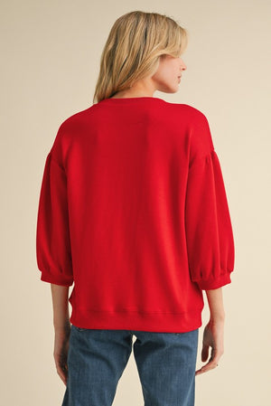 Peasant Sleeve Sweatshirt