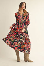 Smocked Paisley Midi