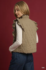 Quilted Ruffle Vest