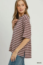 Mauve Striped Tee