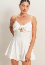 Tie Front Denim Romper