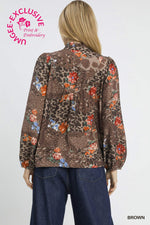 Animal Print Ruffle Top