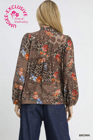 Animal Print Ruffle Top