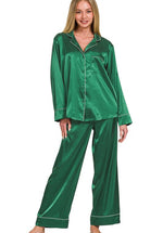 Long Satin PJ Set