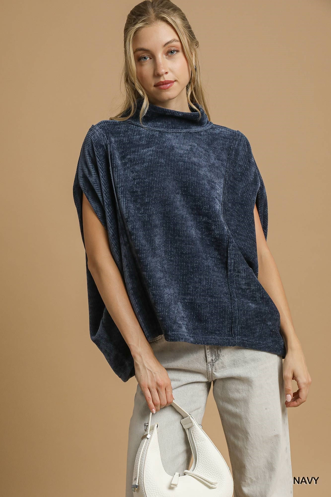 Navy Luxeknit Top