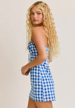 Blue Check Mini Dress