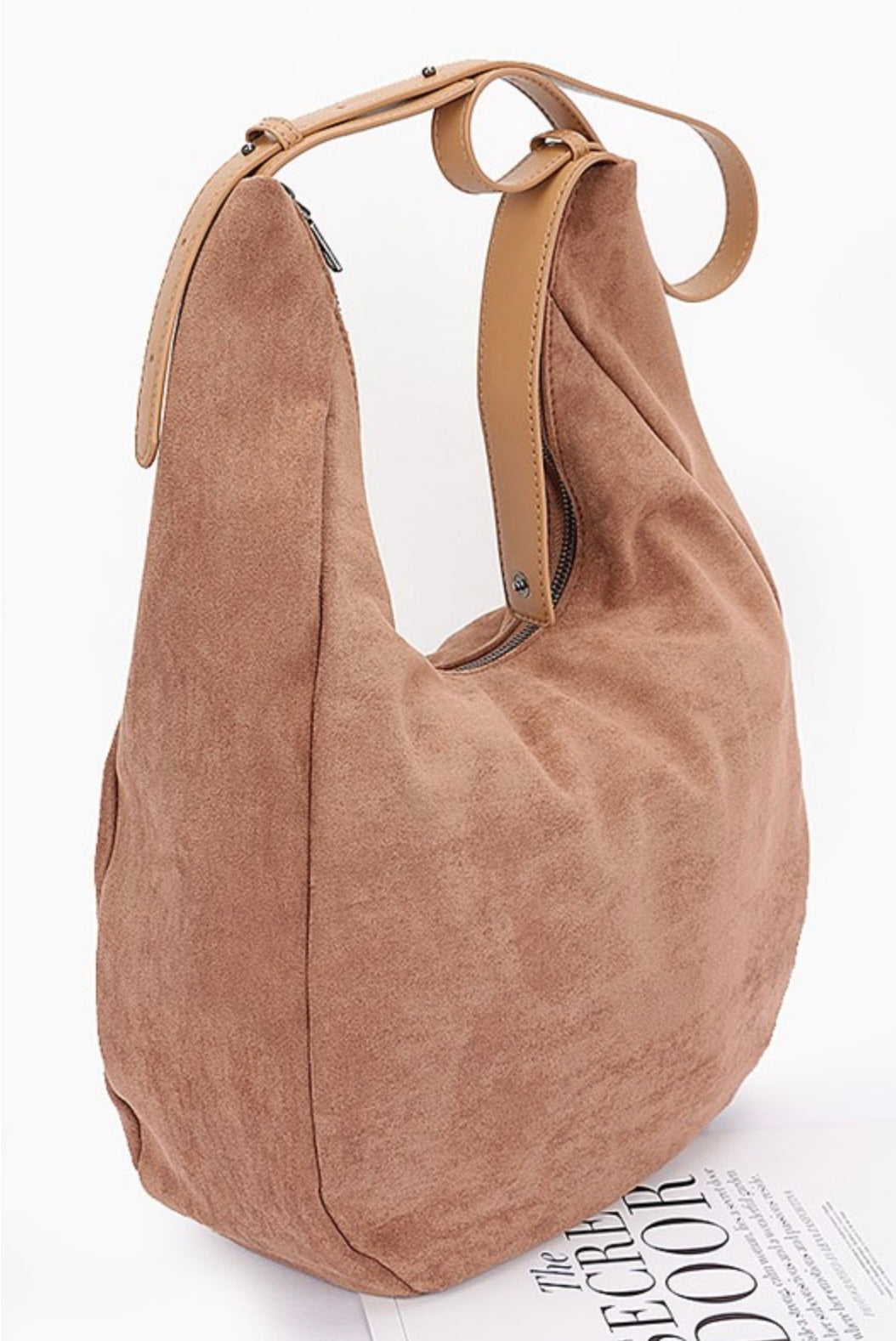 Faux Suede Shoulder Bag