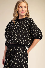 Pleated Dot Blouse