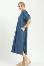 Chambray Collared Midi