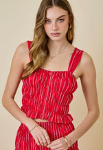 Macie Striped SmockedTop