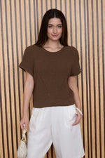 V Stitch Brown Sweater