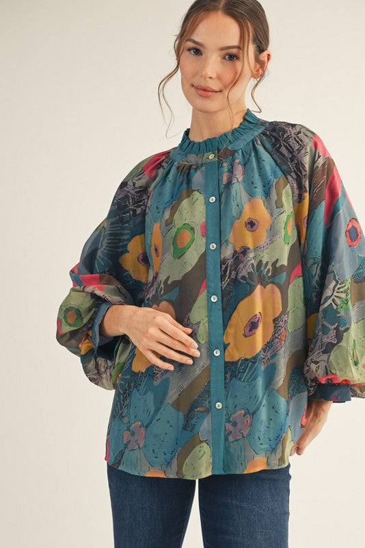 Terrific Teal Blouse