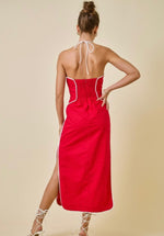 Contrast Piping Dress