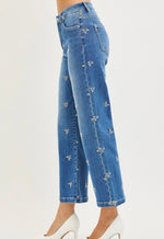 Embroidered Crop Jean