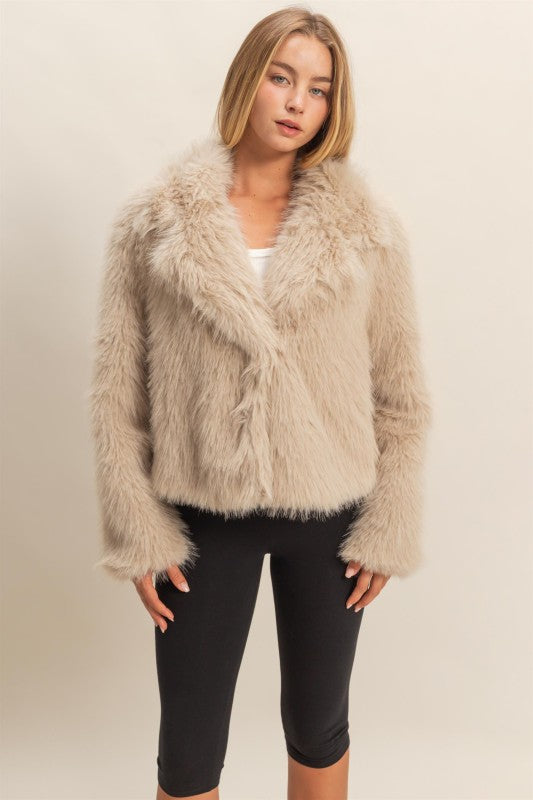 Shawl Collar Fur Jacket