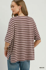 Mauve Striped Tee