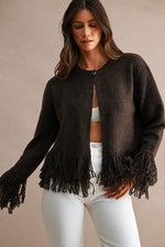 Fringe Trimmed Cardigan