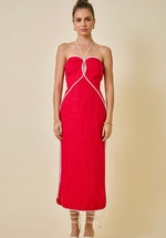 Contrast Piping Dress