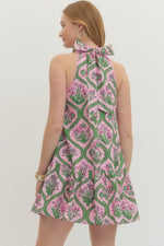 Halter Botanical Midi Dress