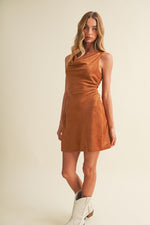 Draped Suede Dress