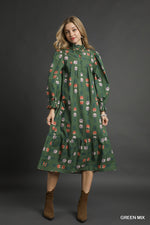 Green Floral Midi Dress