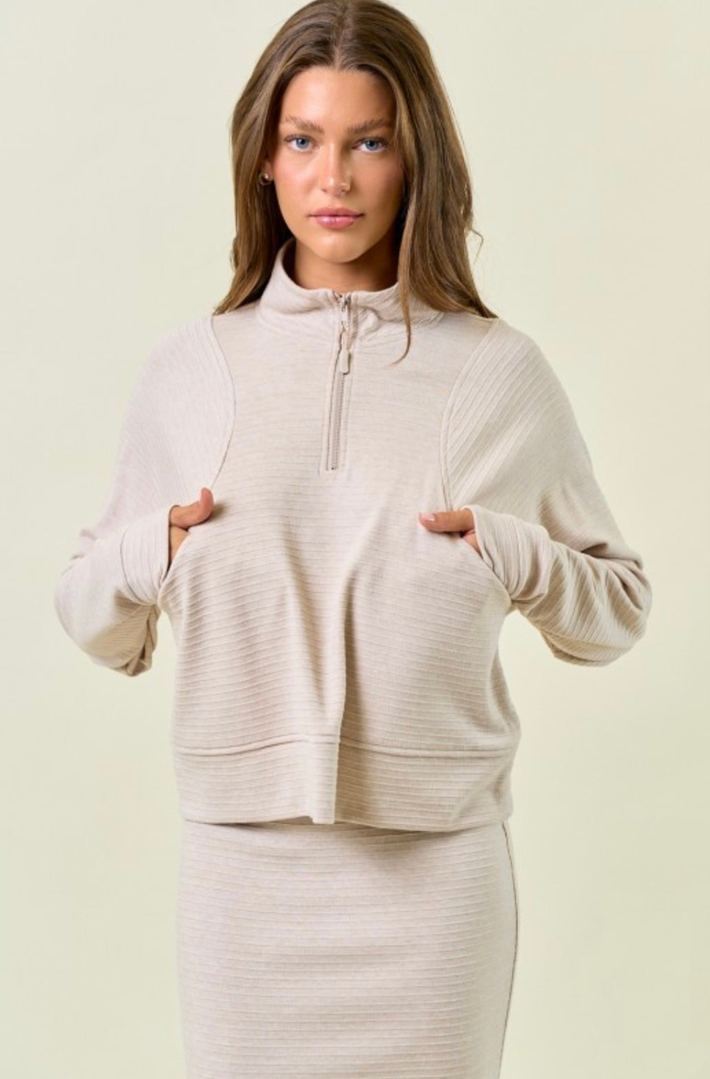 Stripe Textured Sweatshirt