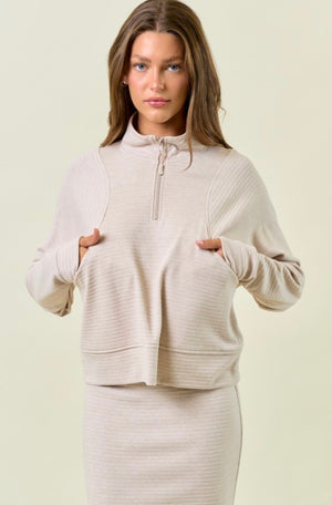 Stripe Textured Sweatshirt