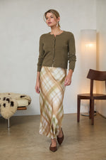 Bias Plaid Midi Skirt