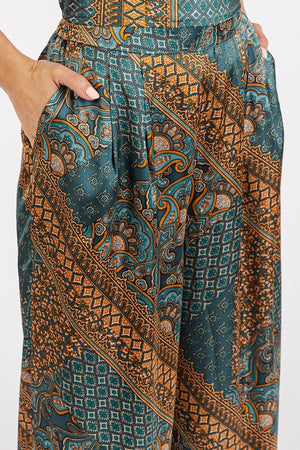 Satin Paisley Pants