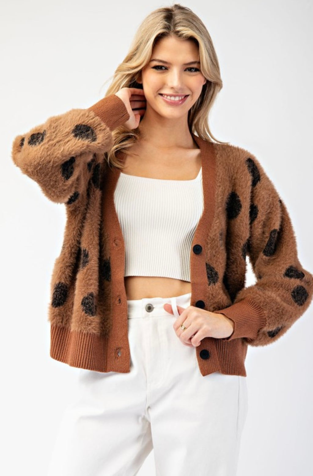 Polka Dot Mohair Cardigan