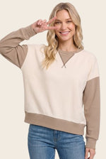 Pinstripe Blocked Sweatshirt
