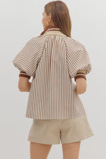Stripe half-zip top