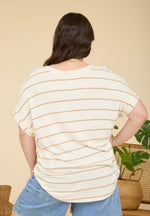 Stripe V-Neck Knit Top