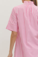 Pink Stripe Midi Dress