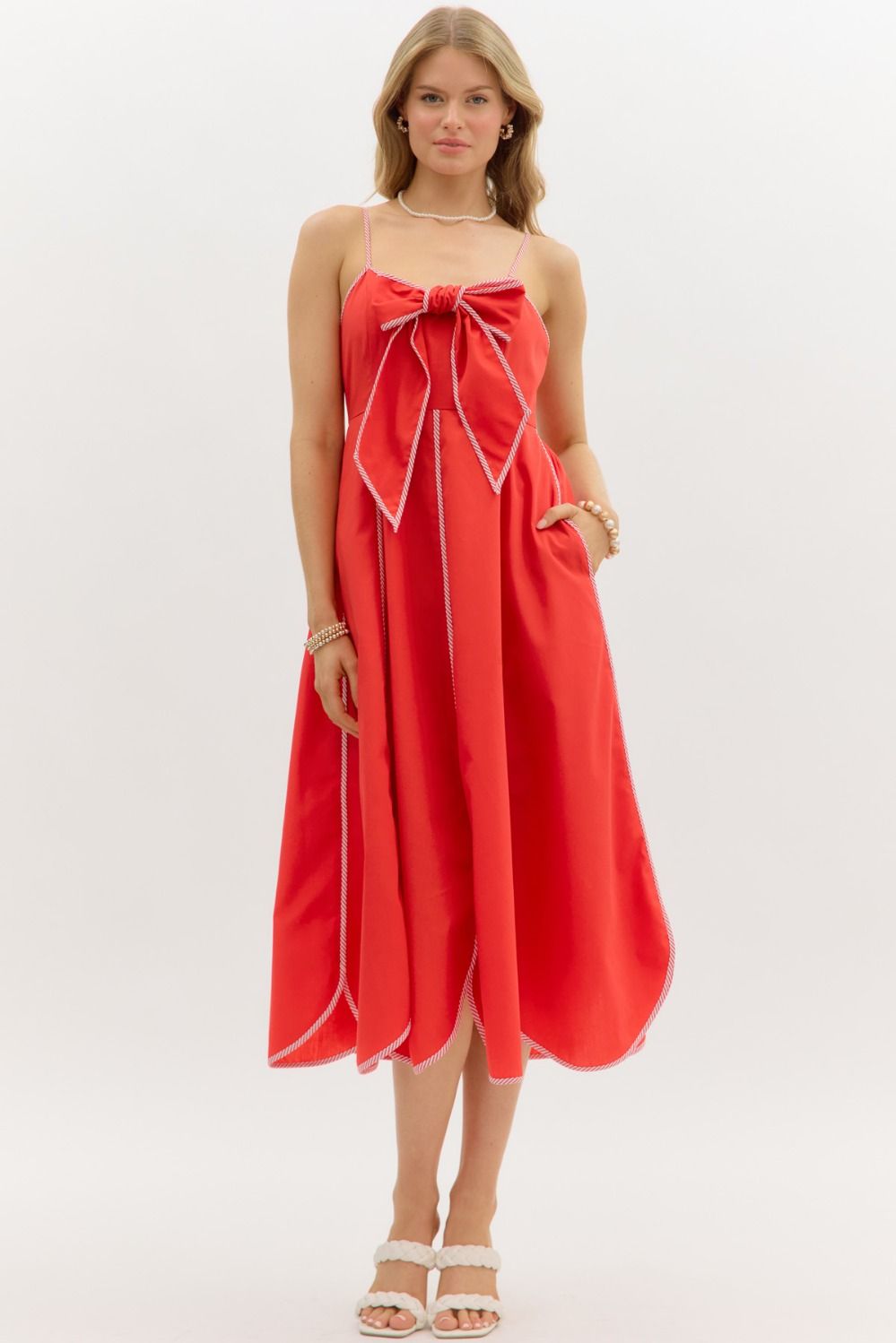 Scallop Midi Dress