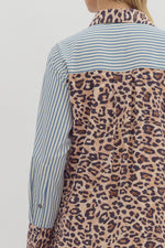 Stripe Leopard Midi Dress