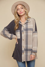 Plaid Colorblock Shacket