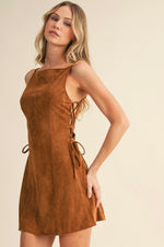 Suede Lace Up Dress