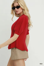 Cable Knit Peplum Sweater