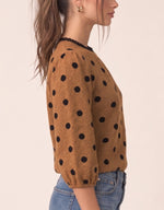 Mocha Polka Dot Top