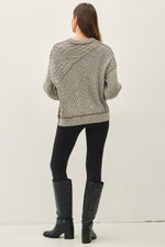 Contrast Cable Knit Sweater