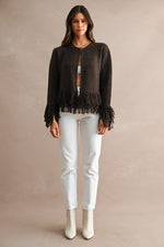 Fringe Trimmed Cardigan