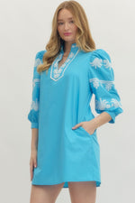 Contrast Embroidery Dress